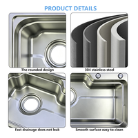 Évier de cuisine en acier inoxydable résistant à la corrosion au design moderne, finition PVD, ensemble d'évier de cuisine