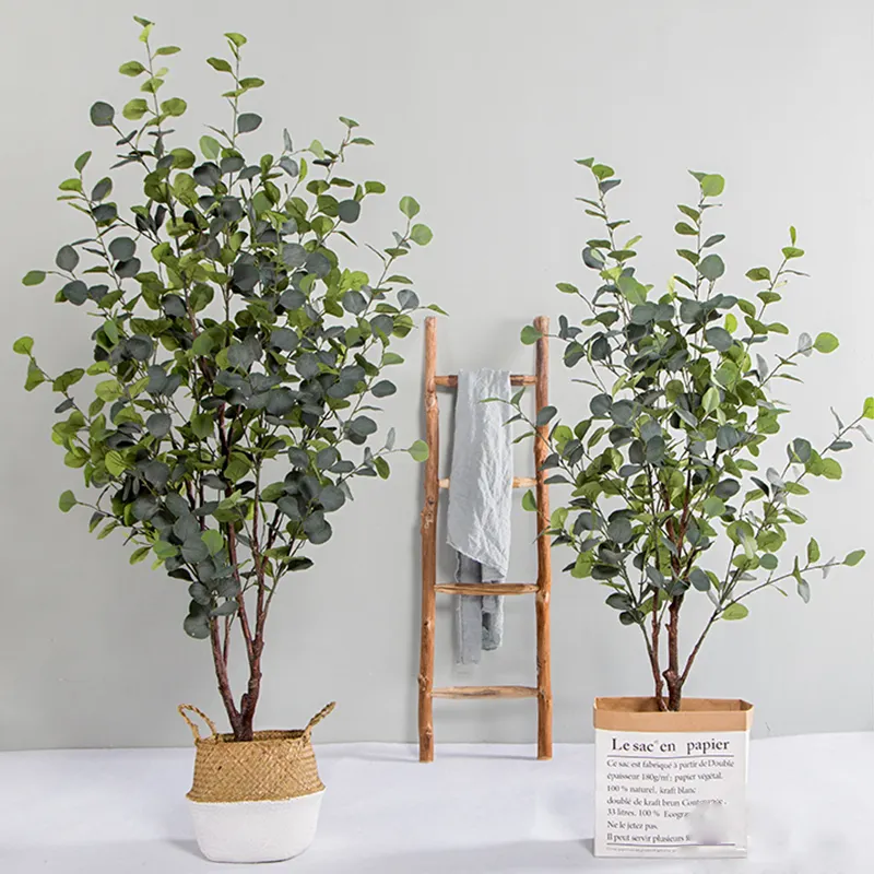 Grosir Tanaman Pohon Kayu Putih Buatan Palsu Sutra untuk Dekorasi Dalam Ruangan