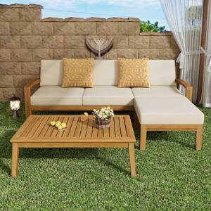 Luxury More Design <b>Waterproof</b> Living Room Patio Hotel Sectional Outdoor <b>Sofa</b> Teak Wood Balcony Garden Set Square Cheap Apartment - Product Image 3