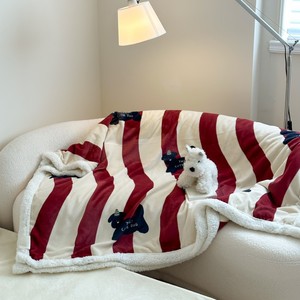 Textile de maison en gros hiver doux canapé-lit couvertures double couche polaire Sherpa personnalisé dessin animé impression chien chiot toutes saisons jeter - Product Image 6
