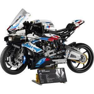 Hot selling DIY compatible motorcycle M1000RR mechanical boy assembled building block sets cars