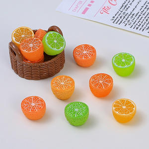 Ornamen Rambut Resin Miniatur Jeruk 3D Kawaii Buatan untuk Souvenir dan Barang Bertema Buah - Product Image 1