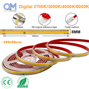 Tira de Luz LED COB Flexible de Alta Luminosidad, Impermeable IP67, AC220V, 296 LED/m, 100m/rollo, 3000k 4000k 6500k, Blanca, para Exteriores - Product Image 1