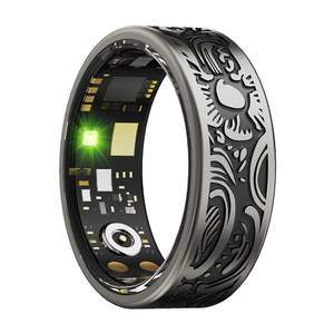 Anneau intelligent en acier inoxydable noir, moniteur de santé, moniteur de forme physique, moniteur de sommeil, moniteur d'oxygène sanguin, moniteur de fréquence cardiaque, étanche IP68 - Product Image 3