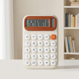Calculadora de doble potencia, modelo silencioso portátil con energía solar para estudiantes, uso en oficina, material ABS blanco - Product Image 3