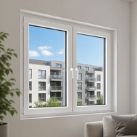Ventana Abatible de UPVC con Múltiples Cámaras, Resistente a la Corrosión del Sal y a la Intemperie, con Malla de Nailon, para Granjas, Talleres y Lavanderías
