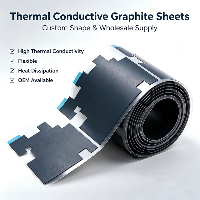 Custom Graphite Sheet for High Voltage Computer Chip Cooling Flexible Thermal Film Sticker with Acrylic Adhesive Die Cut