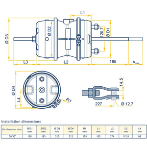 Original Provia T30/30 Doppel-Luftbremszylinder Trommelachse PRO7140130 Anhänger Auto-Bremssystem Schwerlast-LKW Luftfederbremse - Product Image 6