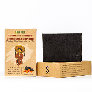 Jabón de carbón de bambú de cúrcuma Limpieza profunda Fábrica OEM Vietnam - Product Image 2