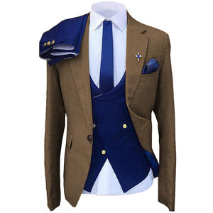 Traje de negocios original de exportación para <span class=keywords><strong>hombre</strong></span>, chaleco de trabajo para banquete de <span class=keywords><strong>boda</strong></span> de poliéster/algodón con cremallera frontal plana - Product Image 2