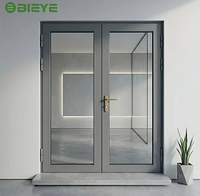Porte à battant en alliage d'aluminium avec design d'angle arrondi, sans bords vifs, esthétique et sécurisée pour villa, maison, bureau, hôtel