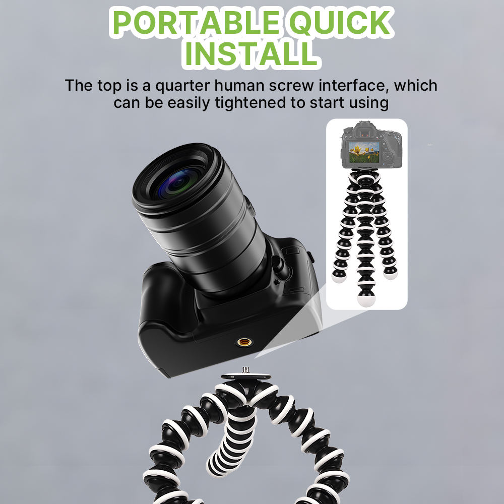 Hongdak Professional Carbon Fiber Tripod for Camera Mini Flexible Octopus Tripod Gorilla Tripod for Camera and Mobile Phone