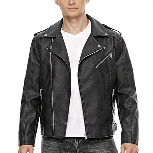 Blouson aviateur en cuir de vachette noir pour homme, col rabattu, fermeture éclair, coupe ajustée, longueur standard, pour l'automne - Product Image 1