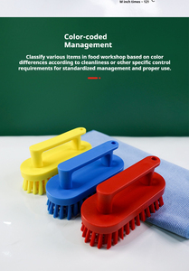 Lebensmittelechte Farbcodierte Hygiene-Reinigungsbürste mit Harten Borsten Plastik-Schrubbürste Blau mit Eisengriff - Product Image 3