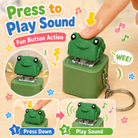 Porte-clés numérique personnalisé en forme de canard, imprimé UV, avec LED et fonction de couinement, jouet anti-stress à pression, souvenir créatif