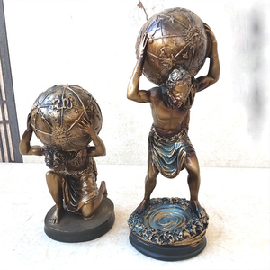 Sculture Decorative per la Casa in Resina, Statua di <span class=keywords><strong>Atlante</strong></span> che Sostiene il Globo Terrestre della Mitologia Greca, Figurine in Bronzo Personalizzate, Ornamento da Tavolo - Product Image 5