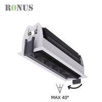 Spot lumineux encastré en forme de carré, noir mat, réglable, pour hôtel, 9W
