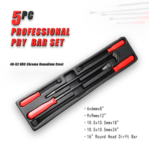 Qixin Factory Custom Wholesale 5PCS Professional Heavy Duty CRV Black Oxide <span class=keywords><strong>Gorrila</strong></span> Pry Crow Bar Set - Product Image 1