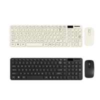 Set Keyboard dan Mouse Nirkabel 2.4g Bahasa Khusus, Dioperasikan Secara Optik, USB Multimedia, Kombinasi Keyboard dan Mouse Nirkabel