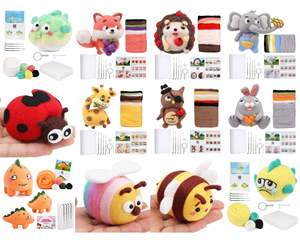 Vente chaude bricolage sac fait main ensemble laine feutre Poke Poke <span class=keywords><strong>Le</strong></span> aiguille couture et tissage jouets avec Animal pendentif matériel - Product Image 6