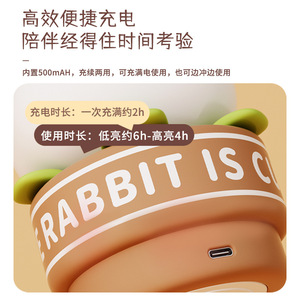 Rabbit <b>Night</b> <b>Light</b> USB Powered Warm White <b>LED</b> Soft Glow For Bedroom Desk Kids Sleep - Product Image 4