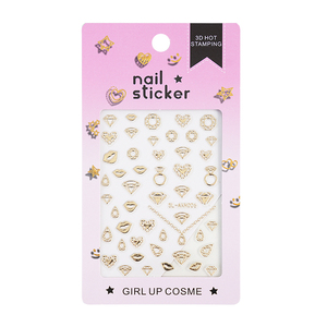 SHANLE Adesivi per Unghie 3D Mini Dorati con Stampa a Caldo, Decorazioni Regalo per Ragazze, Cosmetici alla Moda Fai da Te, Cuori, <span class=keywords><strong>Stelle</strong></span>, Luna, Diamanti, Labbra, Fiocchi, Lettere - Product Image 5