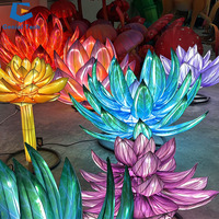 JFL-28 Nouvel An Chinois Lanterne Festival Décoration Extérieure LED Soie Vivid Date Fleur Lanterne