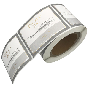 Nhãn Dán Giấy Kết Cấu Lá Vàng Dính Vĩnh Viễn In Tùy Chỉnh Cho Chai Rượu Vang Đỏ - Product Image 2