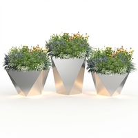 Jardinière en métal, bac à plantes en acier résistant aux intempéries, pot de jardin pour l'aménagement paysager extérieur