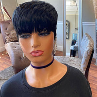 Perruque courte en dentelle complète sans colle, style européen et américain, effet volumineux et lisse, avec bonnet – Vente en gros, Fabricant, Nouveauté, Haute Qualité