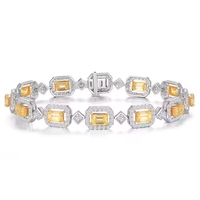 Elegante Brazalete Vintage para Mujer, Chapado en Oro Rosa de 18K, con Diamantes Cultivados en Laboratorio, Corte Esmeralda, Dije de Esmeralda, Joyería de Regalo para Novia, IGI