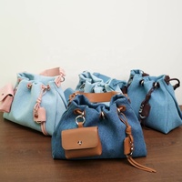 Sac à main en cuir véritable de haute qualité, tendance 2026, grande capacité, sac de voyage, sac à bandoulière en denim vintage pour femmes