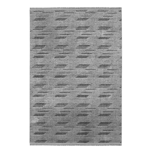 Alfombra Chenilla Geométrica Mira Gray, Ecológica, Resistente a Mascotas, de Pelo Corto, Lavable, Antideslizante, de Poliéster y Algodón, Estilo Moderno - Product Image 1