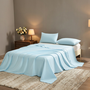 सरल बुना हुआ बांस बिस्तर सेट डवेट कवर और बेडशीट संग्रह 300tc ऑल-सीज़न - Product Image 1