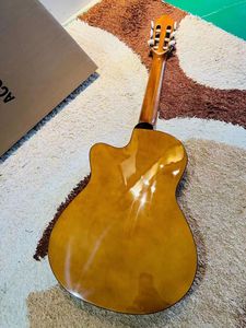 جيتار كلاسيكي رفيع الجسم مقاس 39 بوصة، جيتار كلاسيكي كهربائي، جيتار مزود بمعادل صوت - Product Image 2