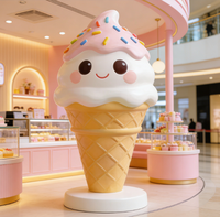 Sculptures de desserts animaux personnalisées grand format pour la décoration de magasins, présentoirs visuels pour centres commerciaux, statues en résine, crème glacée