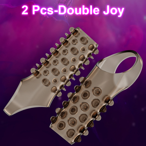 Pleasure Pick Double <strong>Finger</strong> Tease Spike Crystal Set Penis <strong>Ring</strong> G-Spot Stimulation with Bump Particles <strong>Finger</strong> Cover - Product Image 6
