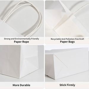 Sacs en papier avec poignées, sacs cadeaux de taille moyenne avec poignées, sacs de vente au détail, sacs pour fêtes, sacs de courses, sacs en papier résistants pour le transport de marchandises - Product Image 3