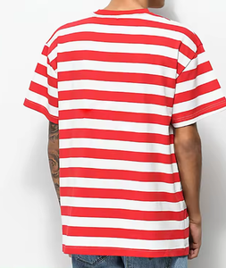 <span class=keywords><strong>T</strong></span>-shirts en coton à rayures <span class=keywords><strong>et</strong></span> col rond pour hommes vente en gros nouveau design en tricot plat rose <span class=keywords><strong>rouge</strong></span> <span class=keywords><strong>et</strong></span> <span class=keywords><strong>blanc</strong></span> - Product Image 2