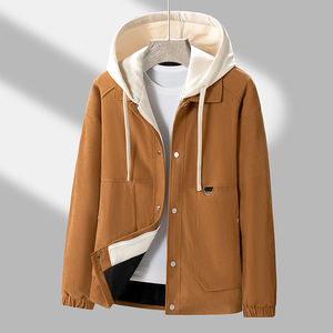 Veste à revers à manches longues pour homme avec logo personnalisé, nouvelle collection printemps-automne 2025, décontractée, coupe ample, couleur unie - Product Image 4