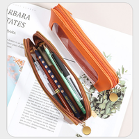Porte-crayon avec logo personnalisé, pochette transparente en PVC pour stylo avec fermeture éclair