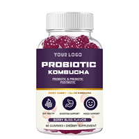 Gummies de kombucha probiotiques en gros pour la santé intestinale des adultes et le soutien digestif, avec extrait de kombucha