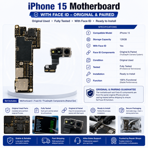 เมนบอร์ดแท้ปลดล็อคพร้อมชิ้นส่วน Face ID <span class=keywords><strong>TrueDepth</strong></span> สำหรับซ่อมโทรศัพท์มือถือ iPhone 15 - Product Image 1