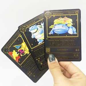 Tarjeta de Juego Pokémon de Acero Inoxidable Personalizada de Alta Calidad, Estilo Personalizado, al por Mayor, Color Dorado y Negro, Tarjeta Gruesa de Charizard - Product Image 5