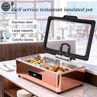 Chauffe-Plat Électrique Commercial Intelligent OULU avec Couvercle Hydraulique – Réchaud de Buffet de Luxe pour Restaurant – Équipement de Maintien au Chaud des Aliments