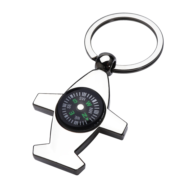 Alloy Aircraft Model Compass Keychain Portable