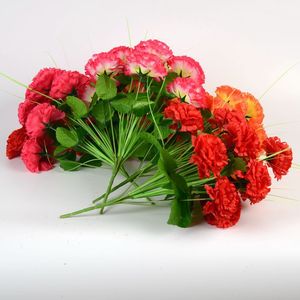 Ramo de <span class=keywords><strong>12</strong></span> Cabezas de Carnaciones Artificiales, <span class=keywords><strong>Precio</strong></span> de Fábrica, Flores Artificiales al por Mayor, Ramo de Flores de Seda Sintética para Decoración - Product Image 2