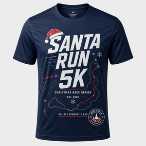 Santa Run 5K <b>Shirt</b> Christmas Running Event Custom Holiday Race Apparel <b>Fun</b> Run - Product Image 2