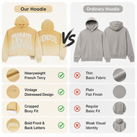 Maßgefertigter Herren-Pullover mit Applikation und Stickerei & Hoodie OEM Streetwear Schwergewicht Übergroß Distressed Crop Loose Herbstmode