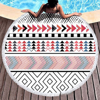 Shaohua Custom Lightweight Quick-Dry Round Polyester Beach Towels Digital Printed Patterns for Summer Beach Travel & Vacation